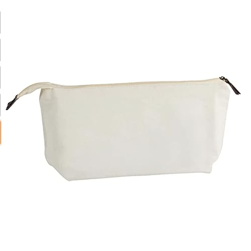 Juvale Canvas Makeup Bag - 6 Pack, 11.75 x 5.5 In, White Cotton - Travel Cosmetic & Toiletry Pouches with Zipper - Blank DIY Canvas Pouches for Crafting & Bridesmaid Gifts