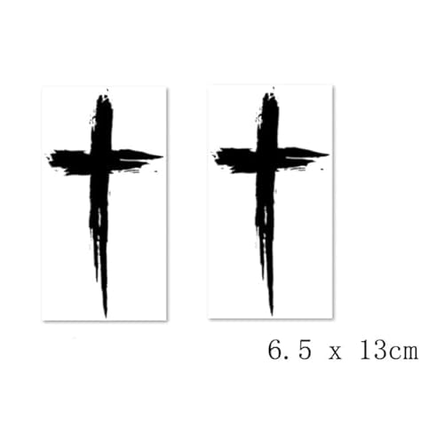 2 Pcs Black Herbal Cross Arm Tattoo Stickers,Men And Women Effect is Vivid of Temporary Tattoos Fake Tattoos for the Beach or Pool,Rave Parties,Nightclubs,Holiday,Body Temporary Tattoos