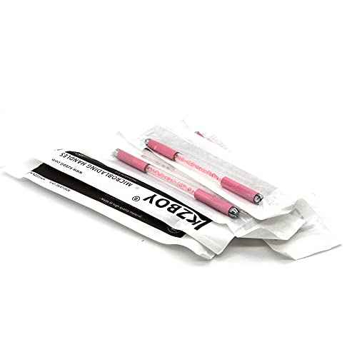 10 KZBOY Pink Microblading Handles Double Ends with Lot # and Expiration Date (Pink)