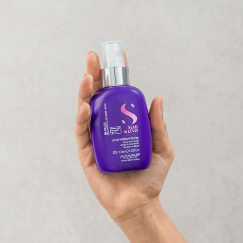 ALFAPARF MILANO Semi di Lino Blonde Anti-Yellow Spray for Blonde, Platinum and Silver Hair - Sulfate Free Lightening Spray - Removes Yellow, Brassy Tones - Detangles, Corrects Brassiness
