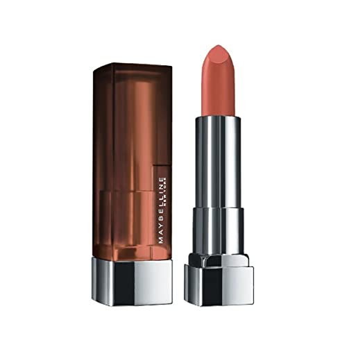 Maybelline Color Sensational Lipstick, Lip Makeup, Matte Finish, Hydrating Lipstick, Nude, Pink, Red, Plum Lip Color, Nude Nuance, 1 Count