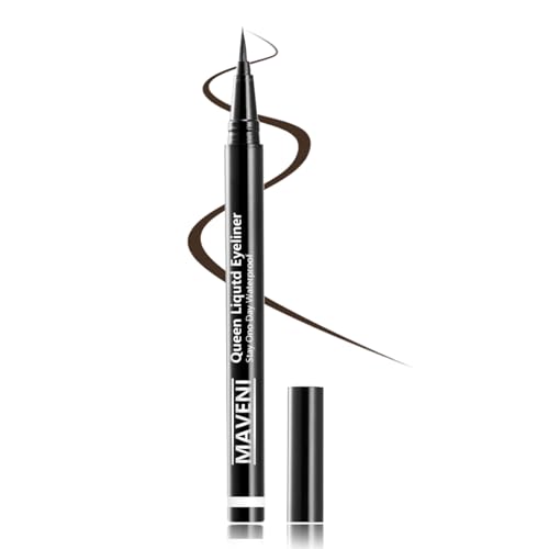 Waterproof Liquid Eyeliner Pen - Dark Brown, Smudge-Proof All Day
