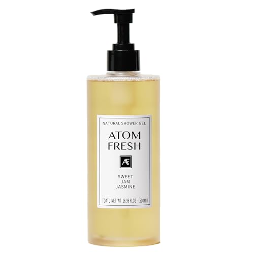 Atom Fresh Fine Fragrance Body Wash ? Sweet Jam Jasmine Scent | Gentle Amino-Acid Cleanser with Oat, Soapberry & Vitamin E | Plant-Based & Sulfate-Free, 16.94 fl oz