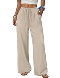 Sampeel Women's Wide Leg Palazzo Pants with Pockets