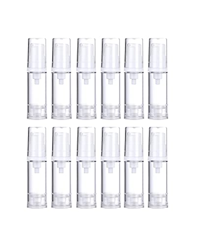 Wresty 12pc 5ml Airless Pump Bottles - Travel Cosmetic Containers