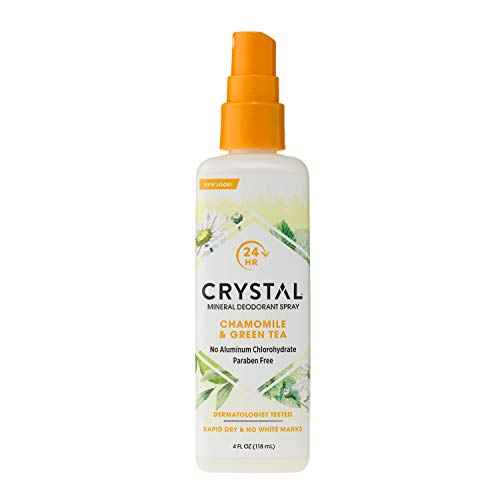 Crystal Essence Mineral Deodorant Spray, Chamomile & Green Tea 4 oz (Pack of 12)