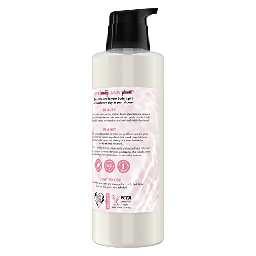 Love Beauty and Planet Plant-Based Body Wash Nourish and Illuminate Skin Rose Water and Niacinamide Made with Plant-Based Cleansers and Skin Care Ingredients 32.3 fl oz