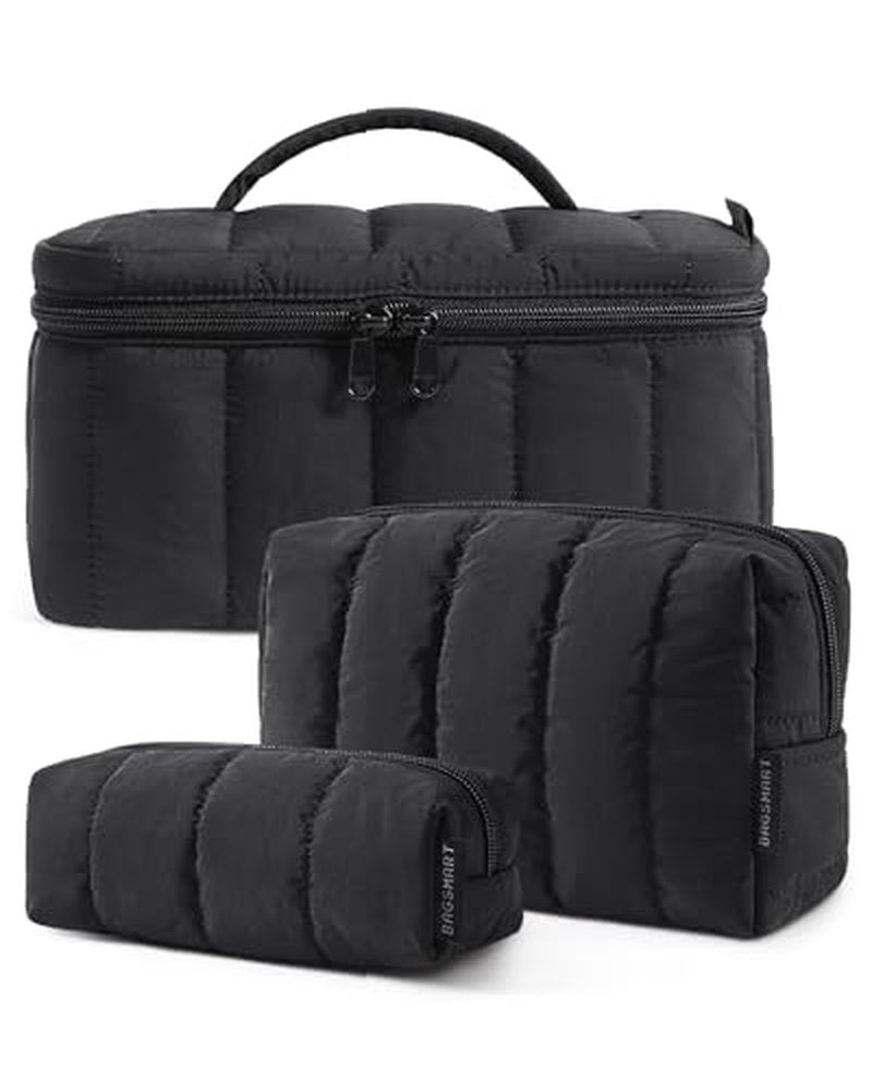 BAGSMART 3-Piece Makeup Bag Set with Cosmetic Organizers