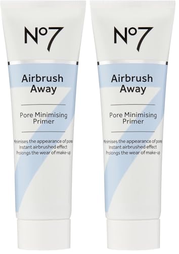 No7 Airbrush Away Pore Minimizing Primer - Matte Face Primer for Oily Skin, 2-Pack (30ml each)