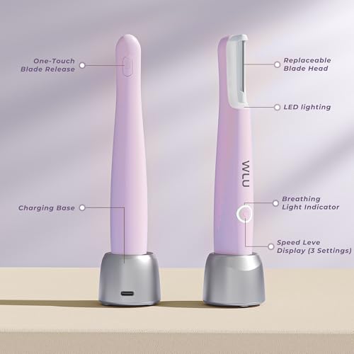 WLU Rechargeable Dermaplane Razor for Women – Painless Facial Hair Removal