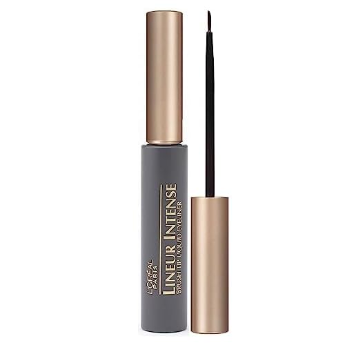 L'Oreal Paris Makeup Lineur Intense Brush Tip Liquid Eyeliner, Black, 0.24 fl oz.