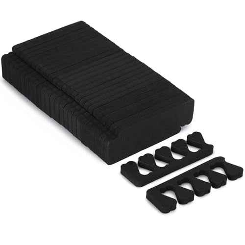 Toe Separators Set - 52 Pieces Premium Pedicure Tool, Spa Party Salon Polishing Separator (Black)