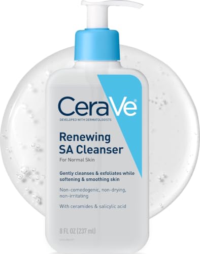 CeraVe Renewing SA Cleanser 8oz - Gentle Salicylic Acid Foaming Face Wash