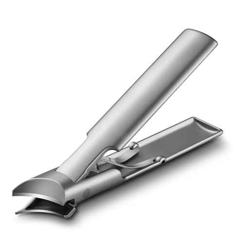 BALUCA Slanted Blade Ingrown Toenail Clippers for Thick Toenails, Angled Large Toe Nail Fingernail Cutter Trimmer for Seniors and Men - Silver