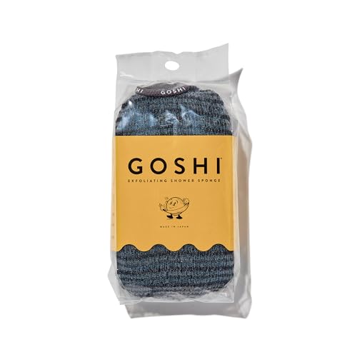 GOSHI Exfoliating Shower Sponge - Grey, Rip-Resistant