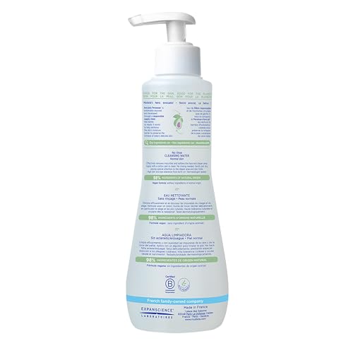 Mustela No-Rinse Micellar Baby Cleansing Water 10.1 Fl Oz - Natural Ingredients, Travel Pack