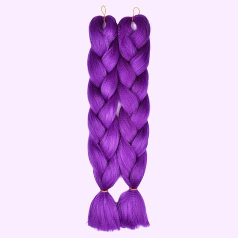 24-Inch Purple Braiding Hair Extensions - 2 Packs Jumbo Prestretched