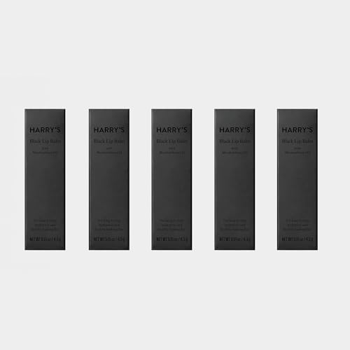 Harry's Black Lip Balm for Men - (5 Pack) Hydrating Men's Lip Balm with Natural Finish - Korean Skincare Technology with Meadowfoam Oil
