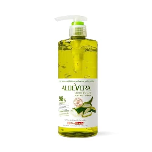 BioMiracle Aloe Vera Soothing Gel, 1 Pump Bottle, with 9 Natural Plant Extracts, for Deep Hydration