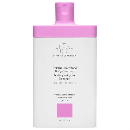 Drunk Elephant Scrubbi Bamboes Body Cleanser - 240 ml/8 fl oz - Sulfate-Free Body Scrub Wash - Clean Clinical Skincare - Cruelty-Free - Dermatologist Tested - Free of Essential Oils, Silicones, SLS