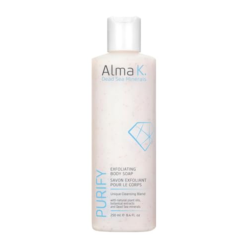Alma K Exfoliating Body Soap - Exfoliating Body Wash for Women - Body Soap with Dead Sea Minerals - Moisturizing Natural Soap - Liquid Soap - 8.4 oz