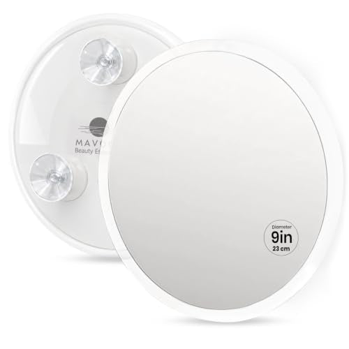 Mavoro 9" Acrylic Shower Mirror with Suction Cups