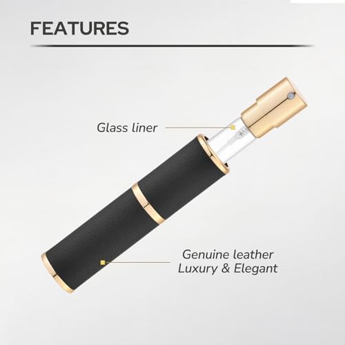 10ml Travel Perfume Atomizer - Refillable Leather-Textured Spray Bottle