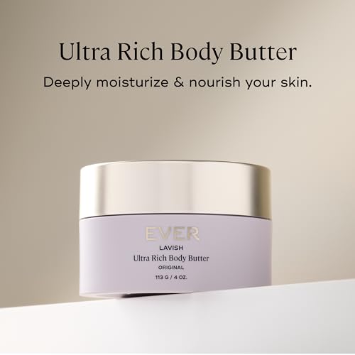 EVER Lavish Ultra Rich Body Butter ? Antioxidant & Vitamin-Infused Deep Moisturizing Cream for Softer, Firmer, Youthful-Looking Skin, 4 oz