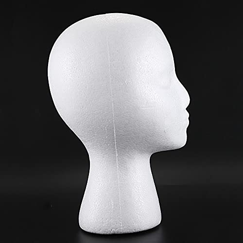 CRAKES 10X Styrofoam Foam Mannequin Wig Head Display Hat Cap Wig Holder White Foam Head