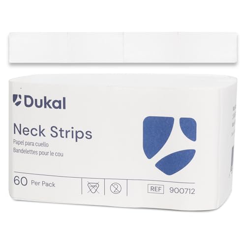 Dukal Barber Neck Strips ? Ultimate Comfort, White, Disposable, 60 Count ? Stretchable, Hygienic, Professional Neck Paper for Salons & Barbers, Single Pack