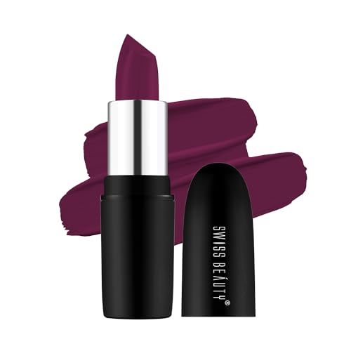 Swiss Beauty Pure Matte Lipstick - Burgundy, 3.8g