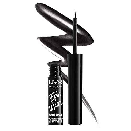 NYX Professional Makeup Epic Wear Metallic Liquid Liner, Long-Lasting Waterproof Eyeliner - Black Metal