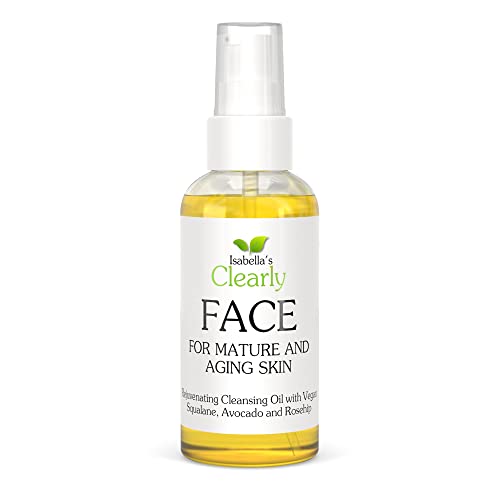 Clearly FACE, Natural Oil Cleanser Face Wash and Makeup Remover | Anti Aging Cleansing Oil with Rosehip, Avocado, Sea Buckthorn, Vegan Squalane | Water Free, Made in USA