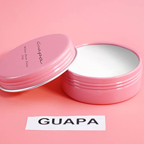 0.7oz Highly Pigmented White Mapping Paste Microblading Eyebrows Shape Mark Tools Brows Contour Design Paste Eyebrow Tinting Tool for Permanent Makeup Micropigmentation (White Paste with Pink Box)