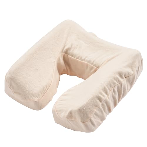 Master Massage Pack of 6 Flannel Face Cradle Covers for Massage Tables- 100% Cotton Extra Large Face Pillow Covers- Massage Headrest Face Rest Cover Set?For Face Cushion - Machine Washable, Off White