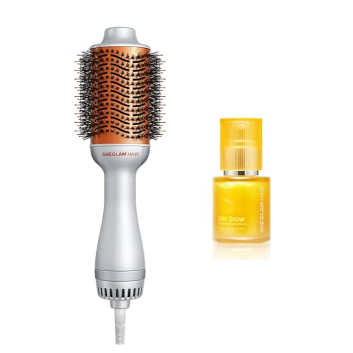 SHEGLAM 4-in-1 Hot Air Brush & 24K 10-in-1 Shine Hair Oil