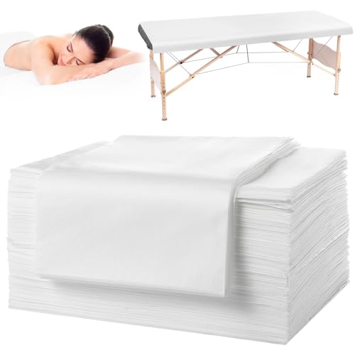 100PCS Disposable Massage Table Sheets, 71¡± x 31.5¡± Disposable Massage Bed Covers, Breathable Non-Woven Fabric Tattoo Bed Sheets, Single Use Hygiene Sheet for SPA Centers, Beauty Salons, Hotels