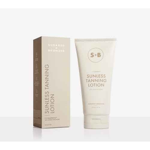 SUGARED + BRONZED Sunless Tanning Lotion ? No Bronzer, FlexExpress, Hydrating Self-Tanner for Face & Body, Natural Glow, Lightweight, Long-Lasting Tan, Suits All Skin Tones (6 Fl Oz)