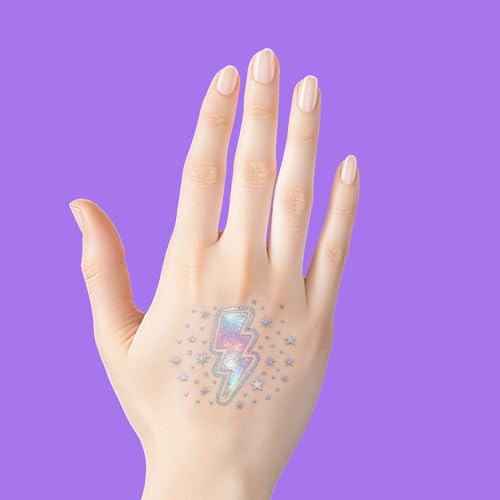 Iridescent Pre-Cut Demon Cartoon Hunters Temporary Tattoos - Demon Movie Hunter Party Decorations & Favors Stickers Gift for Korean Idol Movie Birthday Party Goodie Bag Stuffers & Prize Supplies