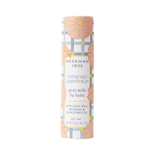Beekman 1802 Tinted Lip Balm, Honeyed Grapefruit - Scented - 0.15 oz - With Goat Milk, Vitamin E, Beeswax & Shea Butter to Hydrate & Soothe - Good for Sensitive Skin - Cruelty Free