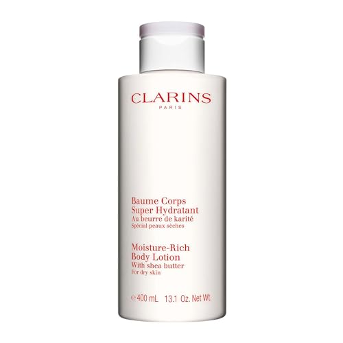 Clarins Moisture-Rich Body Lotion | Intensely Hydrates | Nourishes, Softens and Smoothes | Non-Greasy and Fast Absorbing | 88% Natural Ingredients | Body Cream With Shea Butter | For Dry Skin Types