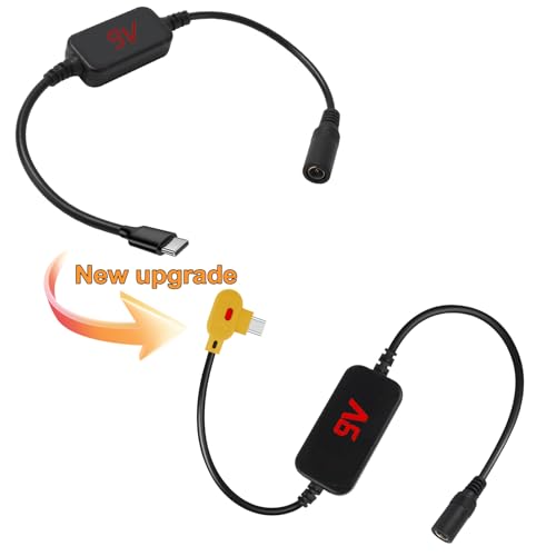 9V Heated Jacket Battery Step-Up Adapter Charger Cable TypeC to DC3.5/4.0mm for 7.4V 8.4V Heated Jackets, Heated Hoodies and Heated Vests (Not for 12V Heated Gear)