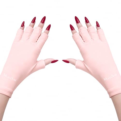MelodySusie UV Fingerless Gloves for Gel Manicures - Blush Pink