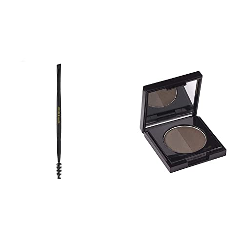 Arches & Halos Brow Shaping Set - Dual Ended Brush With Luxury Brow Powder In Charcoal - Define, Brush And Blend Brows - Easily Fill, Sculpt Full Eyebrows - Vegan, Cruelty Free Makeup - 2 Pc