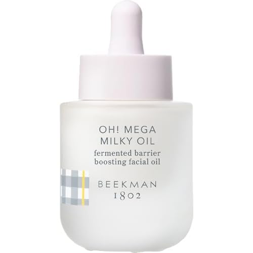 Beekman 1802 Oh! Mega Milky Facial Oil Serum ? Vitamin C & Niacinamide Serum for Hydration & Barrier Support ? Lightweight Face Oil, Non-Greasy, Fragrance Free, Sensitive Skin Safe, 1 Fl Oz
