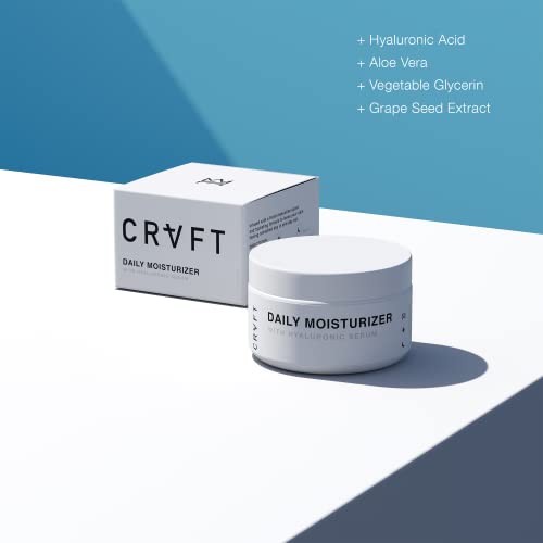 CRVFT Men's Daily Facial Moisturizer 1oz [AM/PM] | Long-Lasting Deep Hydration/Lock-In Moisture/Reduce Dryness | All Skin Types | with Hyaluronic Acid | Made in USA | Paraben & Sulfate Free [Scented]