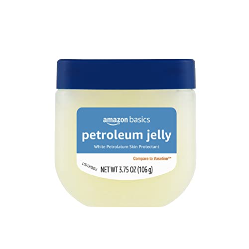 Amazon Basics Petroleum Jelly White Petrolatum Skin Protectant, Unscented, 3.75 Ounce, 1-Pack (Previously Solimo)