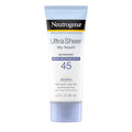 Neutrogena Ultra Sheer Dry-Touch Sunscreen Lotion, Broad Spectrum SPF 45 UVA/UVB Protection, Light, Water Resistant, Non-Comedogenic; Non-Greasy, Travel Size, 3 fl. oz