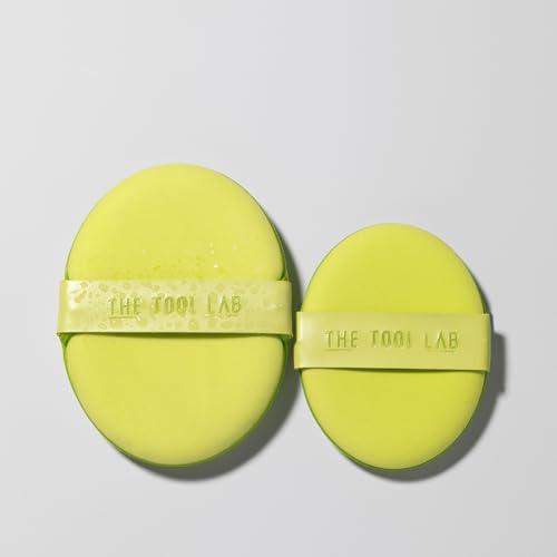 THE TOOL LAB Happyrim Aqua Puff, Liquid Cushion Foundation Puff, Rubycell Foundation Sponge for Moisturizing Coverage, Korean Makeup (2.9 inch, Oval)