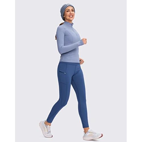 G Gradual Women's Fleece Lined Winter Leggings with Pockets Water Resistant High Waisted Thermal Warm Pants Running Hiking
